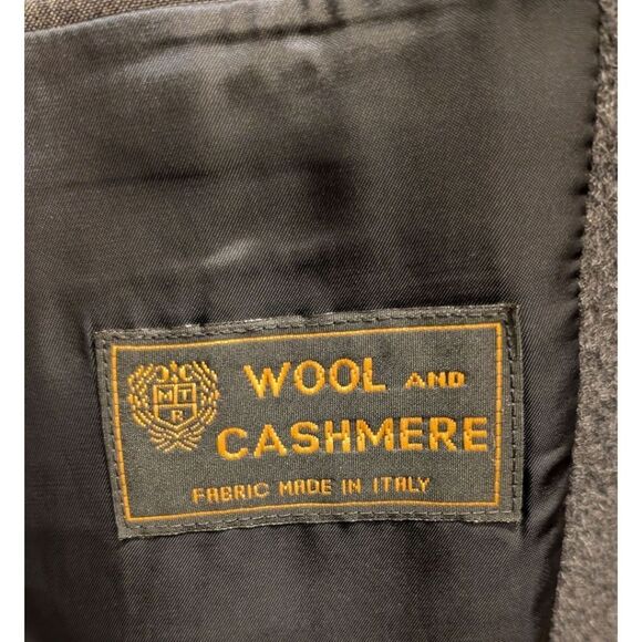 J.Crew Italy Crosby Mens 46R Charcoal Wool & Cashmere Blend Button Topcoat H2322 - Picture 9 of 9